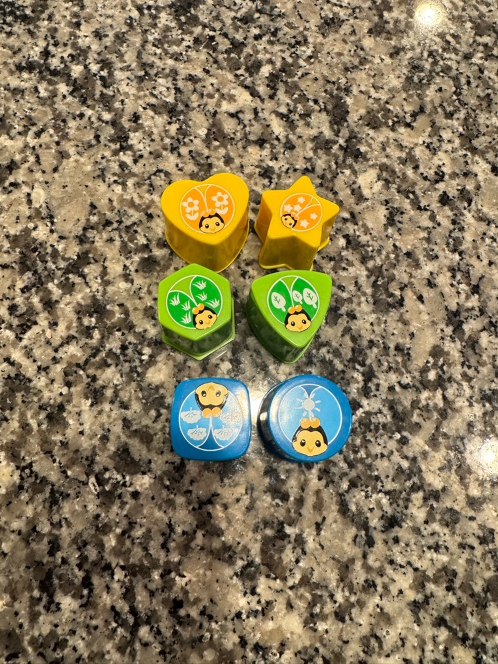 Yellow, Green, and Blue Bee Shape Stacking Toys - Kids REPLACEMENT sorter Toys